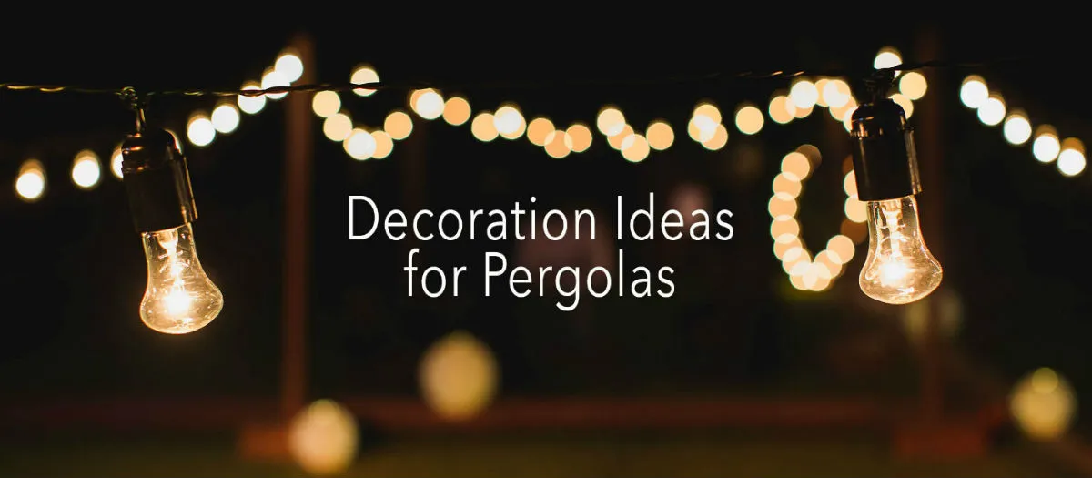 String lights hang in the foreground while more lights create a bokeh effect in the background. Text in the center reads: 