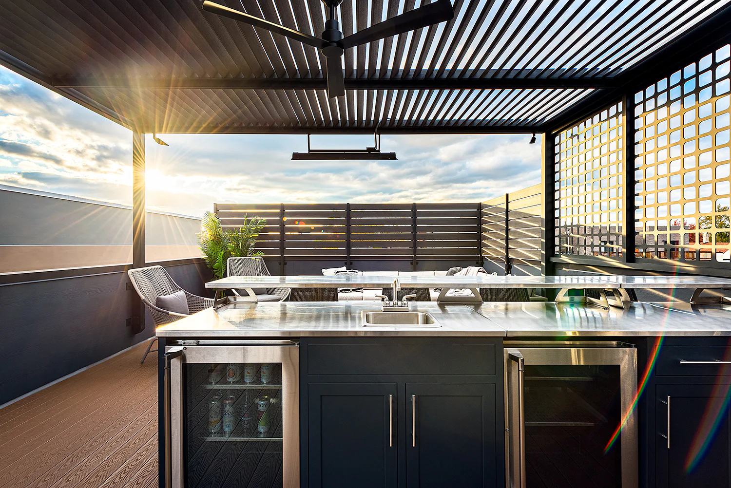 A finished backyard