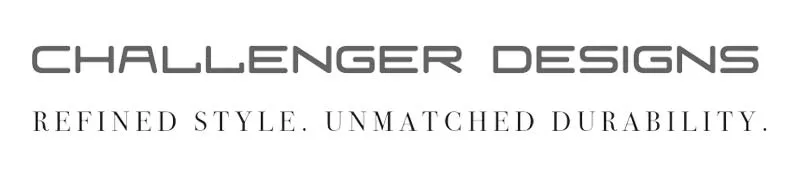 Challenger Designs logo with slogan: Refined Style. Unmatched Durability. The text is in a modern, sleek font.