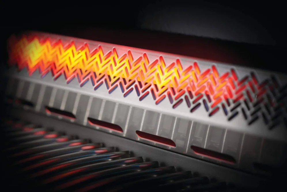 Napoleon Grill Heated to glowing orange