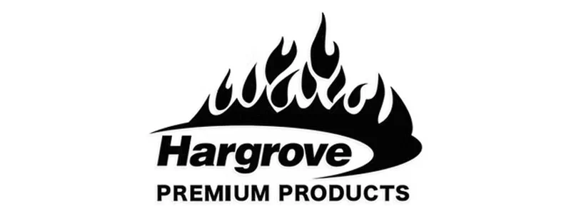 Logo for Hargrove Premium Products featuring stylized black flames above the text.