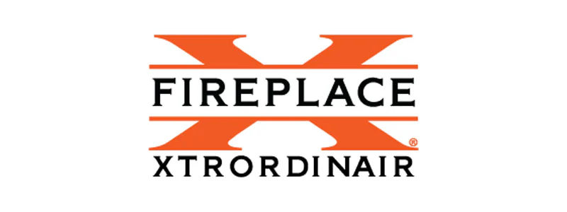 Logo of Fireplace Xtrordinair, featuring a large orange 