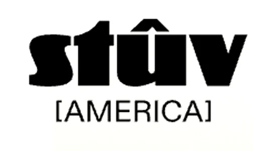 Stûv logo: bold stylized lowercase stûv with a circumflex over the u and [AMERICA] in brackets below
