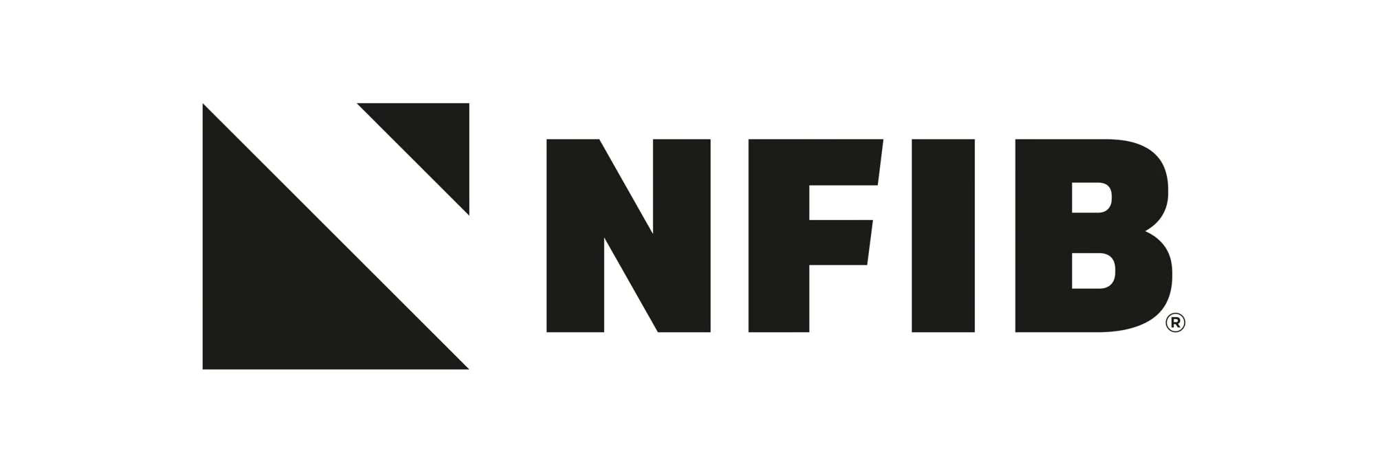 Black NFIB logo with a stylized triangular emblem and bold letters on white background