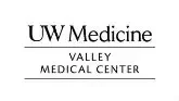 Logo of UW Medicine Valley Medical Center, featuring the name in black letters with horizontal lines above and below the words Valley Medical Center on a white background.