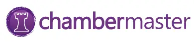 Purple logo for ChamberMaster with a castle turret icon on the left and the word chambermaster in lowercase letters to the right.
