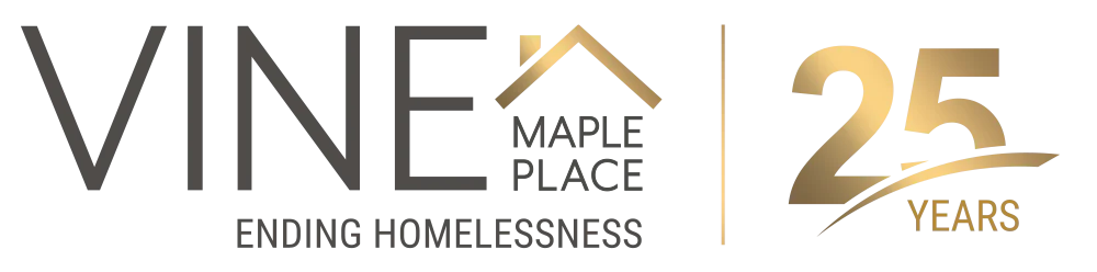 Logo of VINE with a house icon and 