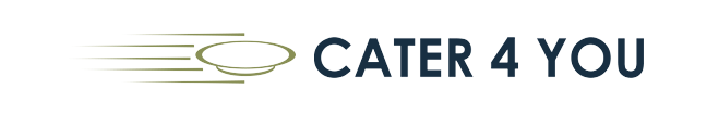 CATER 4 YOU logo: stylized serving plate with motion lines